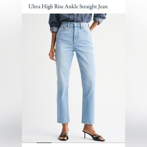 Abercrombie & Fitch Light Blue Ankle Straight Jeans